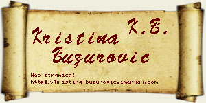 Kristina Buzurović vizit kartica